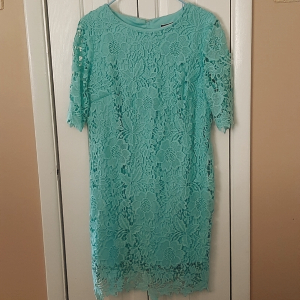 Madison Leigh Mint Lace Dress Perfect For Summer Wedding * Size 14 Petite